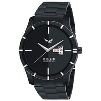 VILLS LAURRENS Analogue Men's Watch (Black Dial Black Colored Strap)