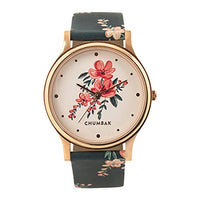 Teal By Chumbak Sunshine State Watch - Navy Blue - Watch for Women, Analog Strap Watch, Brass Dial, Ladies Wrist Watch, Casual Watch for Girls, Printed Strap