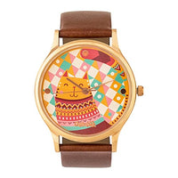 Teal By Aztec Cats - Women's Leather Wrist Watch