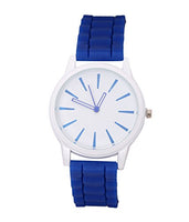 Anglefish Blue Round case Dial Analog Silicon Band Luxury Automatic Wrist Watch