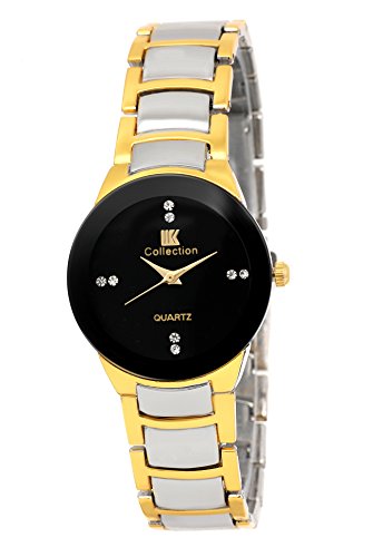 IIK Collection Gold & Silver Coloured Chain, Analog Wrist Watch for Women and Girls (IIK-1089W)