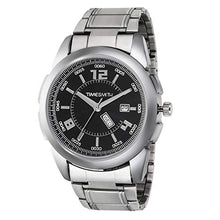 Load image into Gallery viewer, TIMESMITH Black Dial Silver Stainless Steel Metal Strap Day Date Analogue Men&#39;s Watch
