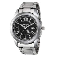 TIMESMITH Black Dial Silver Stainless Steel Metal Strap Day Date Analogue Men's Watch