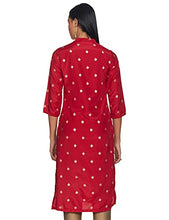 Load image into Gallery viewer, BIBA Women&#39;s Polyester Regular Shirt (Festive 17322_Cherry Red_L)
