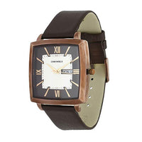 CHRONIKLE Unique Designer Leather Strap Analog Men's Wrist Watch (Dial Color:White, Brown, Band Color: Brown)