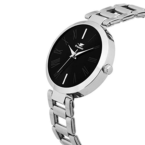 Espoir Analog Stainless Steel Black Dial Girl s and Women s Watch