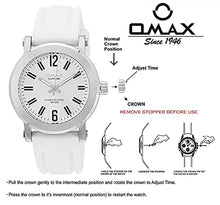 Load image into Gallery viewer, Omax Silicone Analog White Dial Mens Watch (White Dial Stainless Steel Silver Case White Silicone Strap-SS212)
