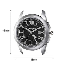 Load image into Gallery viewer, TIMESMITH Black Dial Silver Stainless Steel Metal Strap Day Date Analogue Men&#39;s Watch
