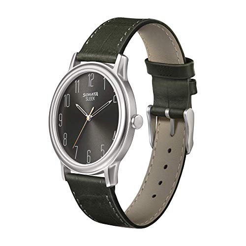 Sonata sleek green online dial watch