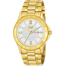 Load image into Gallery viewer, Ajanta Quartz Casual Analogue Men&#39;s Watch(White Dial Gold-White Colored Strap)
