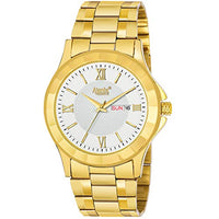 Ajanta Quartz Casual Analogue Men's Watch(White Dial Gold-White Colored Strap)