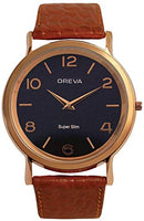 Oreva Leather Men's/Boy's Analogue Wrist Watches (Blue)