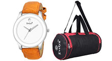 Load image into Gallery viewer, Evelyn Analogue Silver Dial Men&#39;s &amp; Boy&#39;s Watch and Gym Bag Combo for Boy
