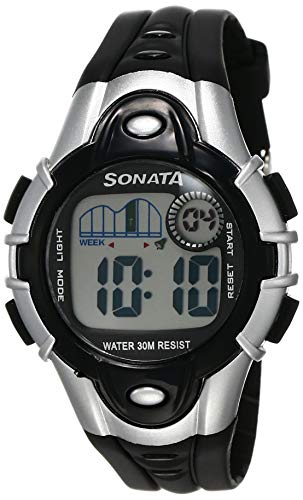 Sonata Super Fibre Digital Grey Dial Unisex Watch - 87012PP04