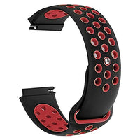 Acm Watch Strap Silicone Belt 22mm Compatible with Noise Noisefit Endure Smartwatch Sports Dot Band Black with Cherry Red