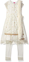 Load image into Gallery viewer, BIBA Girls Girl&#39;s Synthetic Straight Salwar Suit Set (150066_KW3375IVORY_Ivory_13)
