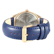 Load image into Gallery viewer, Chronikle Designer Men&#39;s Wrist Watch (Dial Color:White,Blue | Band Color: Blue, Leather Strap)
