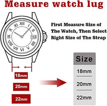 Load image into Gallery viewer, EwatchAccessories 18mm Sky Blue Genuine Leather Watch Band Strap with Silver Stainless Steel Buckle for Men and Women
