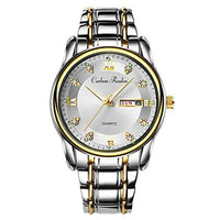 Carlson Raulen Luxury Analogue Men's Watch(Multi-Colour Dial Steel Silver White Gold Colored Strap)-CRWLJWL0100101