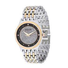 Load image into Gallery viewer, Chronikle Women&#39;s Metal Chain Wrist Watch with Diamond Studded Stones On Dial (Dial Color: Black,Silver | Band Color: Silver &amp; Gold)
