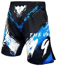 Load image into Gallery viewer, USI Printed Shorts for Mens Gym Shorts Running Shorts Sports Shorts Shorts with Elasticated Waist Tuf Stretch (M, Black Blue)
