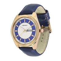 Chronikle Designer Men's Wrist Watch (Dial Color:White,Blue | Band Color: Blue, Leather Strap)