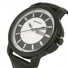 Load image into Gallery viewer, Chronikle Unique Designer Men&#39;s Wrist Watch (Dial Color:White,Black | Band Color: Black, Leather Strap)
