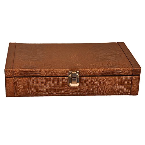 The Runner PU Leather Golden Watch Box for 12 Watches