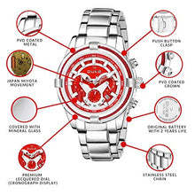 Load image into Gallery viewer, Duke Solid Stainless Steel Strap| Metal Body| Water Resistance| Trendy Design| Push Button| Durable| Chronograph Mens Watch- Red Dial
