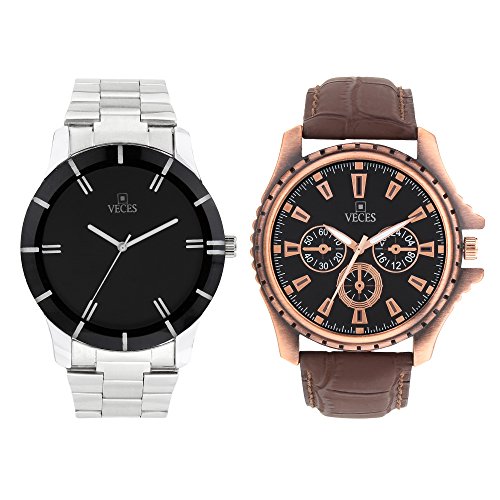 Veces Combo of 2 Analogue Multicolor Dial Mens Watches-Combo S002 S001