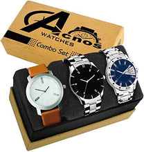 Load image into Gallery viewer, Acnos Special Super Quality Analog Watches Combo Look Like Handsome for Boys and Mens Pack of - 3(STL-LTHR-3COM)
