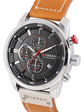 Load image into Gallery viewer, CURREN Analog Black Dial Men&#39;s Watch-8291TAN
