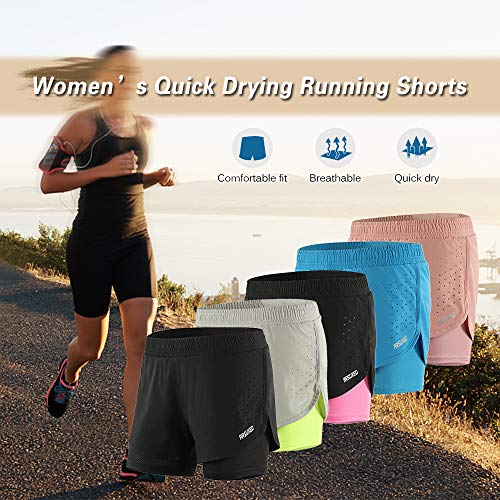 Women's Running Shorts Double Layer Fitness Workout Athletic