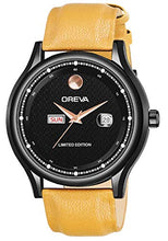 Load image into Gallery viewer, Oreva Leather Men&#39;s/Boy&#39;s Wrist Watches (Black-Black)
