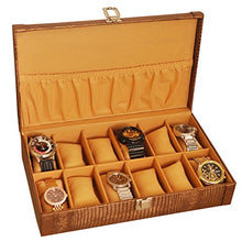 Load image into Gallery viewer, The Runner PU Leather Golden Watch Box for 12 Watches
