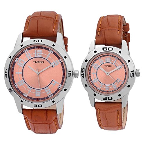 Tarido New Style Analog Brown Dial Couple Watch - TD16132467SL05