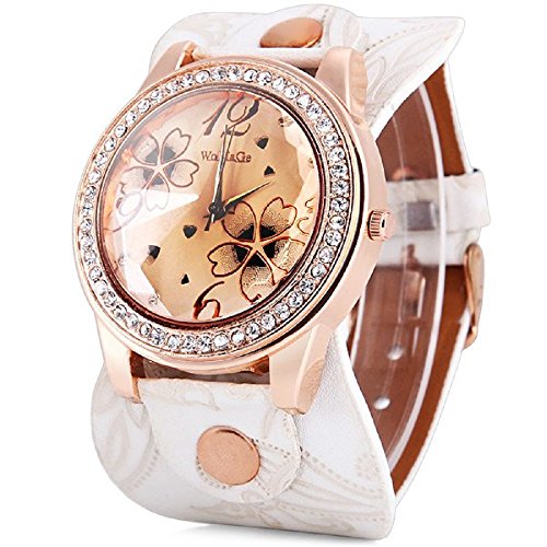 Womage Big Size Analog Gold Dial Women's Watch - Wom-077
