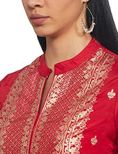 Load image into Gallery viewer, BIBA Women&#39;s Polyester Regular Shirt (Festive 17322_Cherry Red_L)
