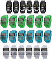 Pappi-Haunt Sports Digital Multicolour Calculator Jelly Slim Silicone LED Kids Watch - Set of 24